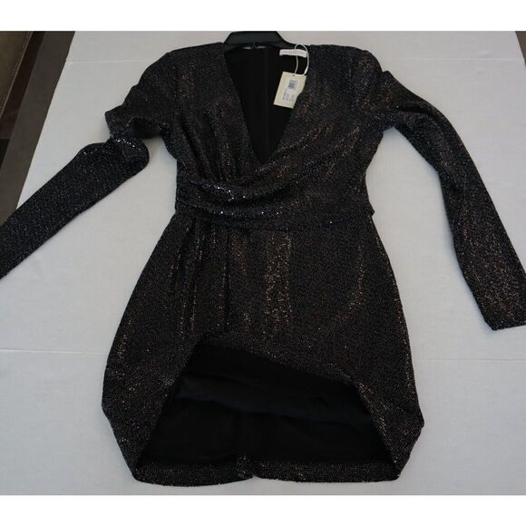 Ramy Brook A1022301 Women's Sz 4 Black Esme Sequin Long-Sleeve Mini Dress - Picture 9 of 12